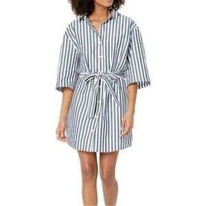 The Drop Dakota Shirtdress Belted Navy Blue & White Striped Size XS Resortwear